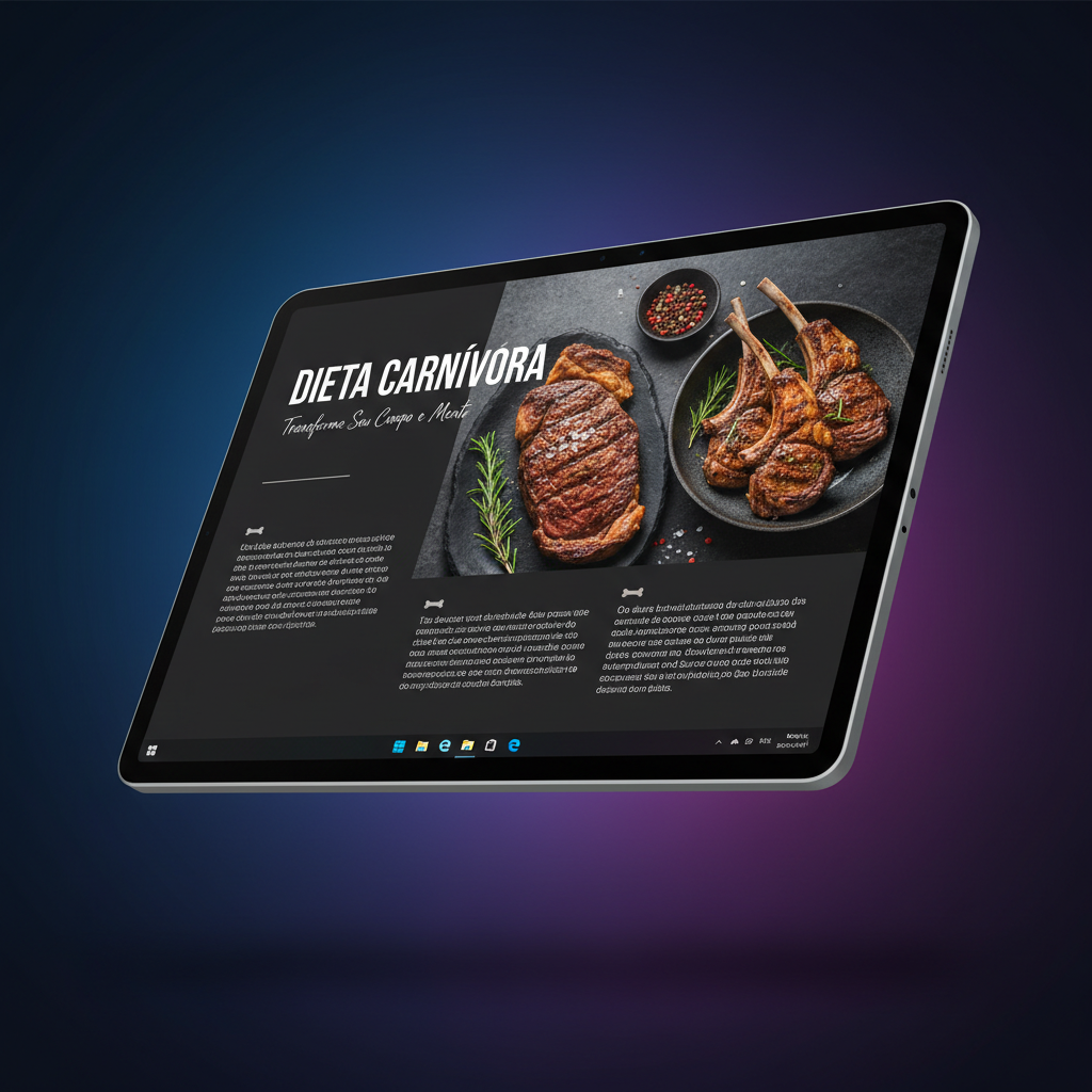 Mockup Dieta Carnívora en tablet